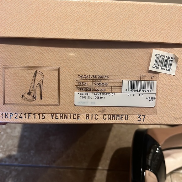 Prada Calzature Donna Heels size 37 - Tan/ Black - Picture 11 of 11